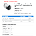 thumbnail image 2 of Front A/C Compressor 1 - Compatible with 2014 - 2017 Maserati Ghibli 3.0L V6 - Autopart Premium, 2 of 2