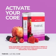 Thrive Activate Energy Drink Mix, Focus & Performance Powder with Vitamin B12, Vitamin C, E & Zinc, L Carnitine, L Taurine, and Caffeine, Gluten Free, Sugar Free, Apple Berry, 30 Drink Mix Packets