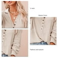 thumbnail image 4 of Camisa con cuello en V para mujer, Camisa con botones y cuello en V para mujer Camisa con botones en la parte delantera para mujer Rendimiento potente, 4 of 5