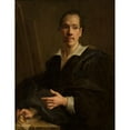 thumbnail image 2 of Christian Seybold 12x14 Gold Ornate Wood Frame and Double Matted Museum Art Print Titled - Self Portrait Holding a Miniature Portrait of the Prince of Liechtenstein (After 1760), 2 of 4