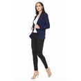 thumbnail image 5 of Women's Elegant Solid Stretch Open Front Long Sleeve Blazer Jacket, 5 of 5