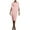Pink, variant on Women's Fitted Dress Round Neck 3/4 Sleeve Classy Bodycon Knee Length Office Dress for Work Formal Outfits White