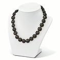 thumbnail image 3 of Sterling Silver 14-15mm Coin Black Shell Bead w/CZ Clasp Necklace, 3 of 5