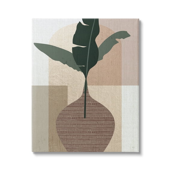 Stupell Industries Earth Tones Plant Sprig Botanical & Floral Painting Gallery Wrapped Canvas Art Print Wall Art, 16 x 20