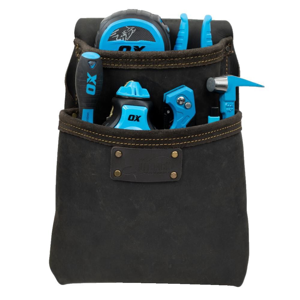 Ox Tools 2-Pocket Nail Bag Oil-Tanned Leather