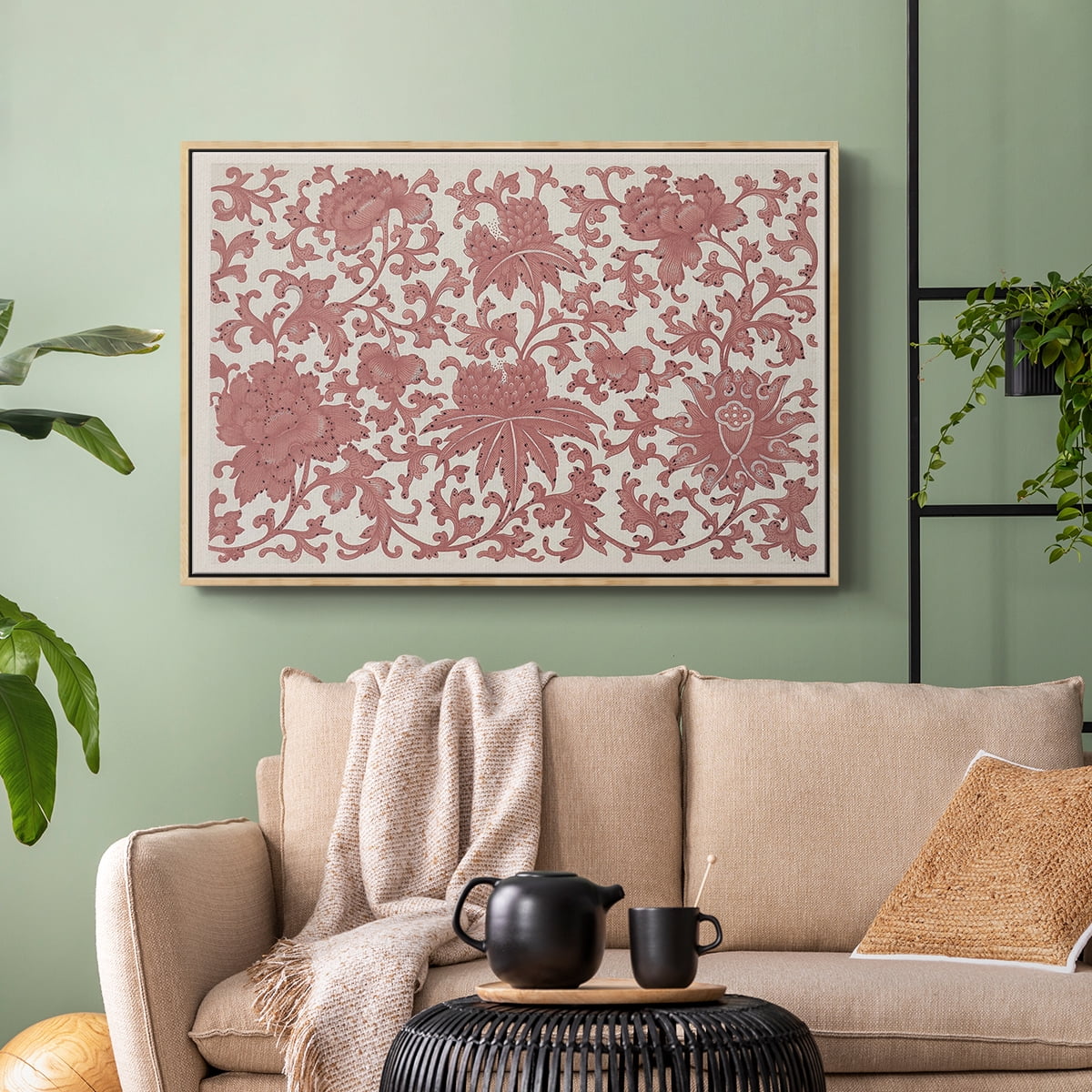 Vintage Abstract Print-XXVIII Framed in Natural Wood Wood Gallery Wrapped Canvas 17 in. x 25 in.