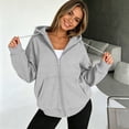 thumbnail image 6 of Zip Hoodies for Women Casual Long Sleeve Drawstring Sweatshirt 2026 Fall Fashion Oversized Outfits Clothes, 6 of 6