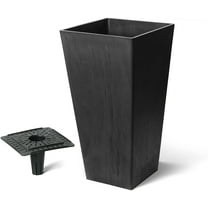 Algreen 17332 Valencia Square Flower Pot/Planter, Black, 10" x 20"