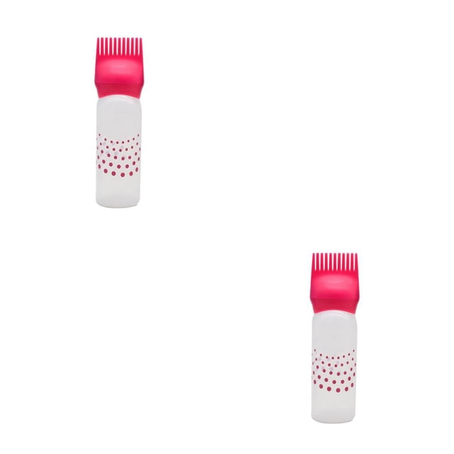 Guardoinrt Salon de Coiffure Flacon Applicateur de Teinture Capillaire 120ml Brosse de Remplissage Réutilisable avec Échelles Coiffure Rouge 2ensemble