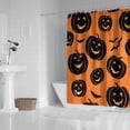 thumbnail image 2 of Halloween Black Pumpkins and Bats Shower Curtain 84"x72" ,Bathroom Decorative Shower Curtains Set with 12 Hooks,Modern Waterproof Washable Shower Curtain, 2 of 6