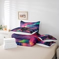 thumbnail image 4 of Vintage Train Comforter Set Colorful Starry Sky 7 Pieces Bedding Set Chil Train Transport Steam Engine Retro Full Bed In A Bag,Rail Vehicles Fitted Sheet Rustic Scenery Comforter, 4 of 5