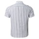 thumbnail image 5 of Eres Más Que una Camisa de Puntuación de Prueba, Impresión de Rayas de Botón Casual de los Hombres, Camisa de Blusa de Manga Corta, 5 of 6