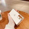 thumbnail image 2 of Compatible with Samsung Galaxy A13 5G Case for Women Girls, Cute Love Heart Pattern Electroplated Design Soft Slim TPU Protective Bumper Cover for Samsung Galaxy A13 5G-White, 2 of 9