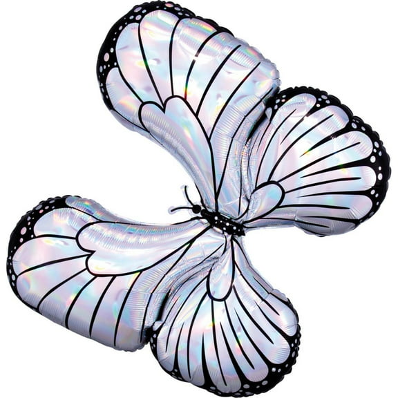 Mayflower Distributing 619971 30 in. Iridescent Butterfly Jumbo Shaped Balloon
