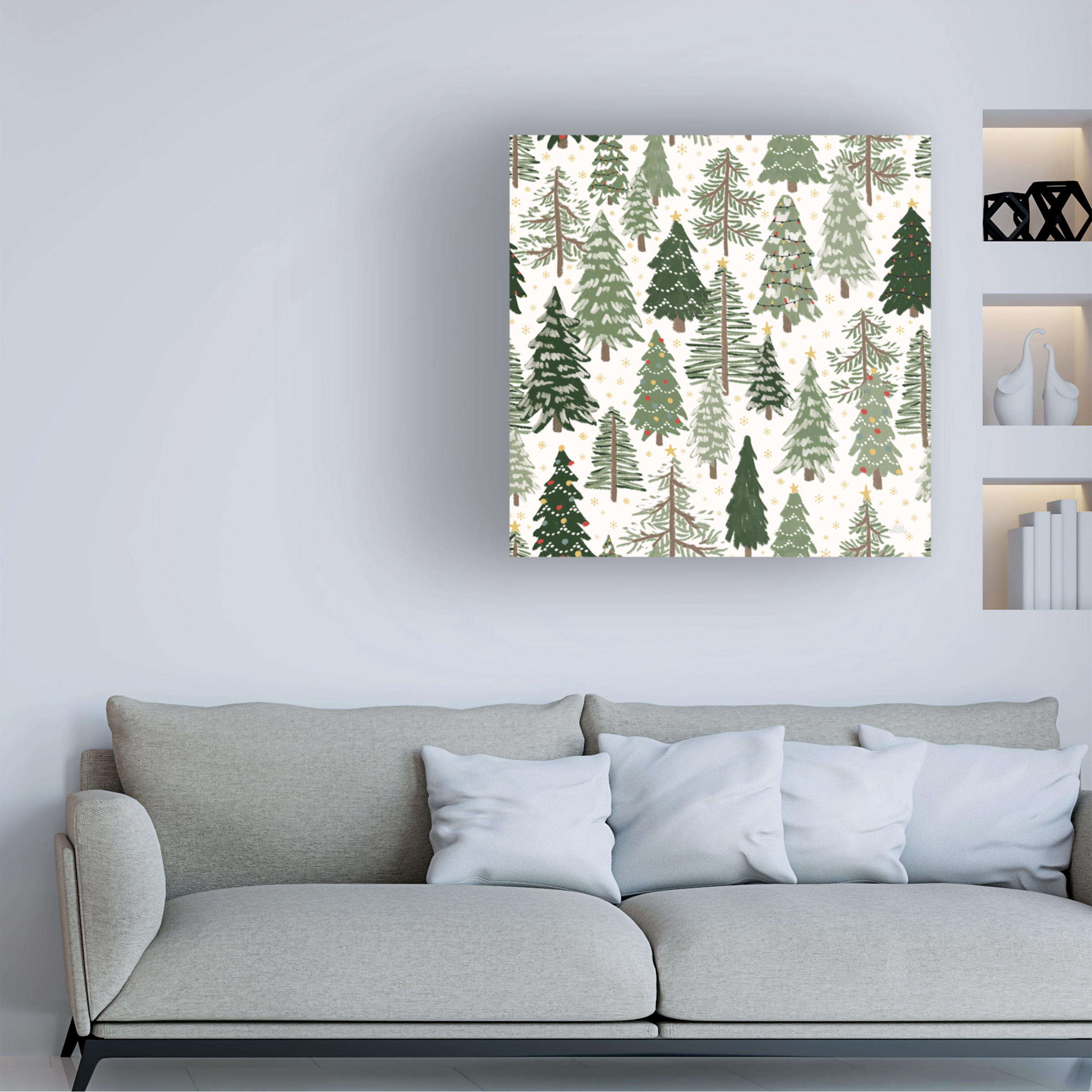 Laura Marshall 'Christmas Village Pattern XII' Canvas Art