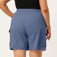 thumbnail image 6 of CQONEPT Plus Size Cargo Shorts for Womens Drawstring Elastic Waist Shorts Summer Fshion Clothes with Pockets Light Blue 3XL, 6 of 6