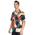 thumbnail image 2 of Ckdifva Deer Antler Colorful Mens Button Down Short Sleeve Shirt Casual Shirts Beach Hawaiian Shirts, 2 of 8