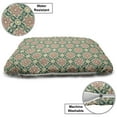 thumbnail image 3 of Eastern Pet Bed, Vintage Mosaic Design of Florets Zigzag Borders Oval Details, Chew Resistant Pad for Dogs and Cats Cushion with Removable Cover, 24" x 39", Forest Green Pale Pink, by Ambesonne, 3 of 4