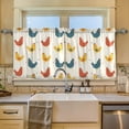 thumbnail image 3 of Ryvnso Cute Chicken Curtains Sets Short Curtain Rod Pocket Half Window Cafe Farmhouse Tier 2 Panels 57"W x 36"L, 3 of 7