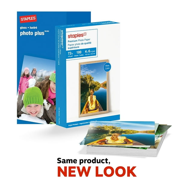 Staples Premium Glossy Photo Paper 4" x 6" 100/Pack (17673CC) 508431