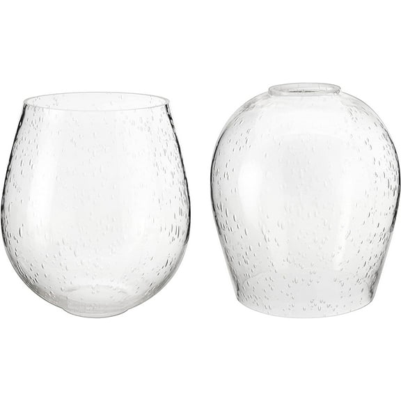 Aspen Creative 23612-02,Seeded Barrel Glass Shade. 5-1/2"Dia x 6"H / Center Hole:45mm.Set of 2.