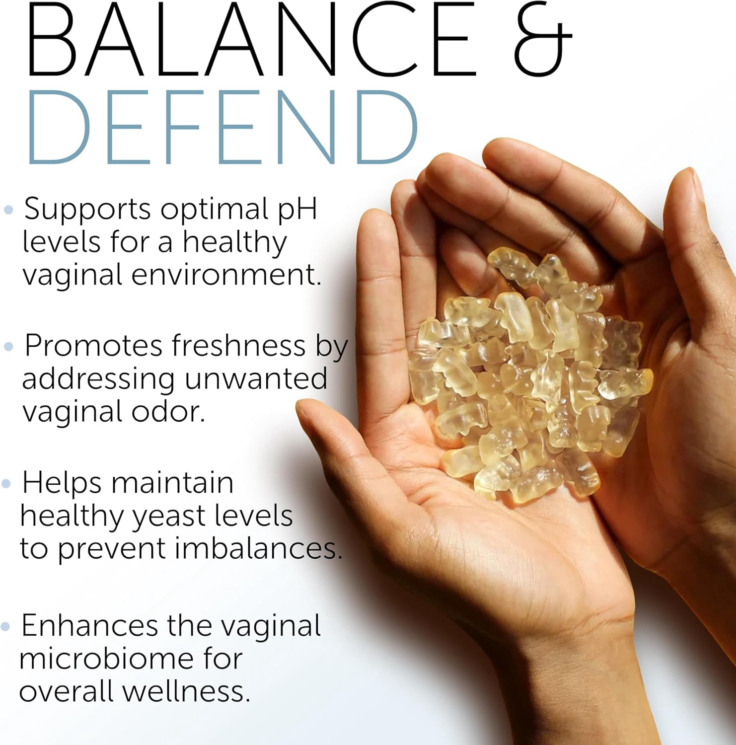 Vaginal Probiotics Gummies for Women | pH Balance & Odor Support | Prebiotics and Probiotics for Women | Female Vaginal Supplement for ph Balance and Vaginal Health | 60 Gummies