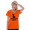 thumbnail image 4 of Ferocious Vegan Herbivore Bunny Womens Slim Fit Graphic Tee Brisco Brands S, 4 of 5