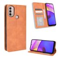 thumbnail image 2 of Compatible with Motorola Moto E30/ E40 Case Magnetic Closure Vintage Pattern PU Leather Wallet Cover with Card Slots-Brown, 2 of 5