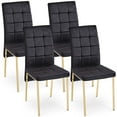 thumbnail image 4 of Modern Velvet Dining Chairs, Set Of 2, High Back Accent Chairs, Nordic Side Chairs with Golden Legs, Upholstered Velvet Armless Chair for Dining Room Kitchen Vanity Patio, Black, 4 of 6