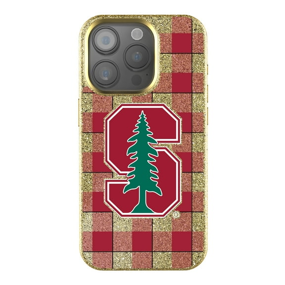 Keyscaper Stanford Cardinal Plaid Bling iPhone Case
