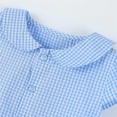 thumbnail image 6 of LOOK! Auroural Children's Plaid Lapel Short Sleeved Dress Girls' Summer College Style Casual And Comfortable Dress（2-8Y）, 6 of 8
