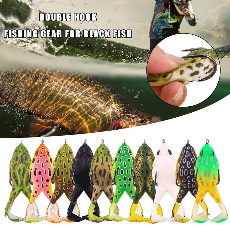 9cm Large Frog Double Propellers Frogs Soft Bait Soft Silicone Fishing  Lures U5F9 