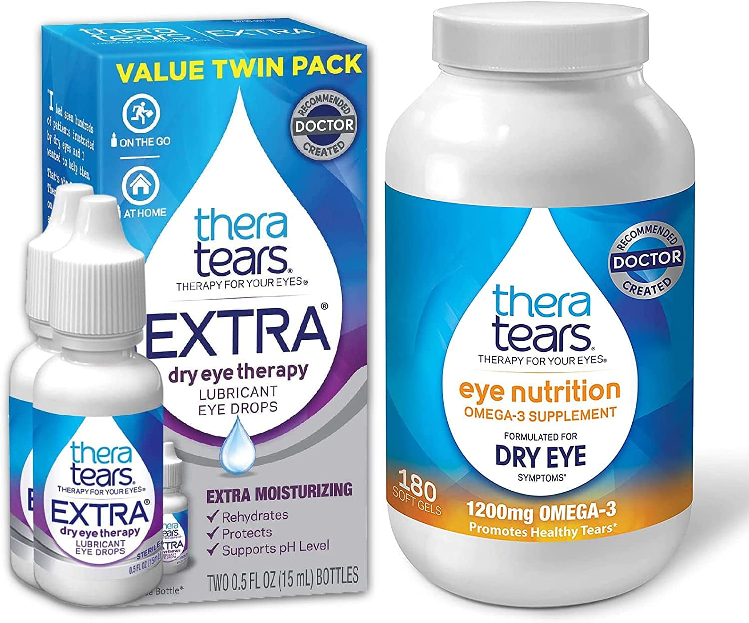 Theratears 1200Mg Omega 3 Supplement For Eye Nutrition, Organic