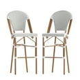Emma + Oliver Set of Two Indoor/Outdoor 30" High Stacking French Bistro