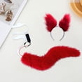 thumbnail image 2 of Kits de diadema y zorro falso, juego de luminoso LED novedos vestir rojo Zulema Traje de juego de cosplay, 2 of 7