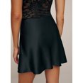 thumbnail image 5 of Rdhnmea Women's Elegant Satin Mini Skirt, Lace Trim Mini Bow Silk Skirt, 5 of 6