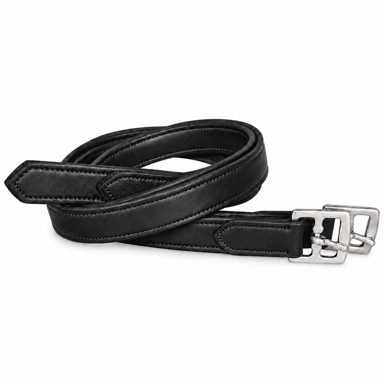 SIE Equestrian Super Soft Genuine Stirrup Leather 45 with Handcrafted Nylon Lining &mdash; Black / 45 in