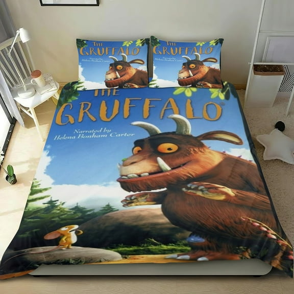 Gruffalo Themed Bed Sheet Set Three Piece Set 53x79 In ches Comfortable And Skin Friendly Unique Design Creating A Star Studded Night Home Decor Gifts For Family Friends fans