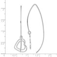 thumbnail image 4 of Diamond2Deal 925 Sterling Silver Rhodium-plated Heart Threader Earrings for Women (L- 2.09 inch, W- 0.6 inch), 4 of 6