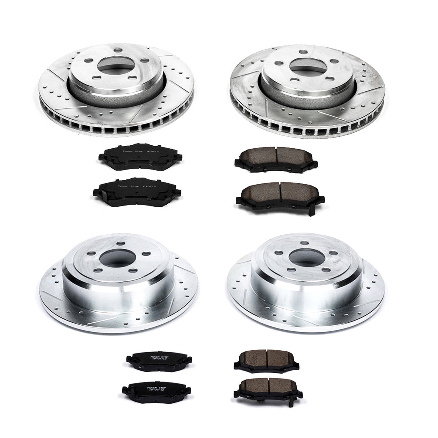 PowerStop Front and Rear Z23 Evolution Sport Carbon-Fiber Ceramic Brake Pad and Drilled & Slotted Rotor Kit Fits: DODGE JEEP Select Models K2832