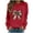 Red, variant on XMMSWDLA Womens Loose Casual Pullover Shirt Tops, Round Neck Long Sleeve Sweatshirt for Women