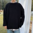 thumbnail image 3 of Neinkie Hommes Pull Couleur Unie Col Rond Manches Longues Anti-Rétréci Extensible Tricot Pull Élastique Automne Pull Hommes Vêtements, 3 of 8