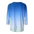thumbnail image 3 of Fmbrln Womens Plus Size 3/4 Sleeve T-Shirts Fashion Crew Neck Basic Tops Casual Loose Gradient Print Tees Blouse Multicolor S, 3 of 5
