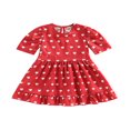 thumbnail image 1 of AMERTEER Robe de Saint-Valentin pour Tout-Petits Enfants Bébés Filles Manches Courtes Imprimé Cœur Rouge Robe d'Été Décontractée pour Fête, 1 of 8