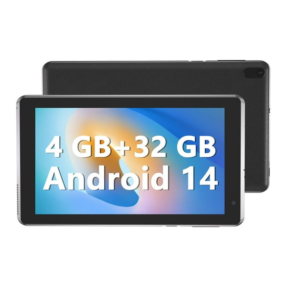 YQSAVIOR Tablets, Android 14 Tablet 7 inch, 4GB RAM 32GB ROM Tablet PC Quad-Core Processor Computer Tablet for Kids, IPS Screen, Dual Camera, WiFi, Bluetooth Tab PC