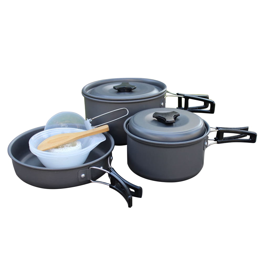 1 Set Camping Cookware Kit Portable Folding Cookware Outdoor Cook Equipment