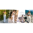 thumbnail image 5 of PUWEI Women's Cotton Linen Casual Pants Button up High Waist Wide Leg Trousers with Pockets, 5 of 7