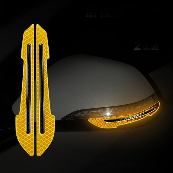 Uklsqma Car Antiscratch Glow-In-The-Dark Rearview Mirror Reflective Strip | 2-Pack Pet Durable Waterproof Stickers | Anti-Collision Safety Decals for Cars Trucks Suvs Rvs Hood Window Parking