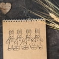 thumbnail image 3 of 4 Linked Bunnies County Stamp, Laser Engraved Craft Stamp on Wood Mounted Block, Size 1-3/4” x 1-3/4”, Made in USA, 3 of 7