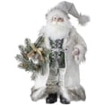 thumbnail image 2 of Regency International 18'' Northwoods Standing Santa With Wreath - Cream Green, 2 of 3